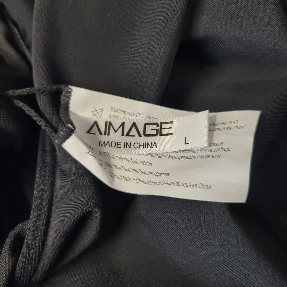 AIMAGE Swimsuit Womens Large‎ One Piece V Neck Ruched Tummy Control Bathing Suit